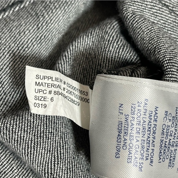 Chaps Button Front Charcoal Denim Skirt Midi Straight Women's Size 6 - Picture 7 of 8